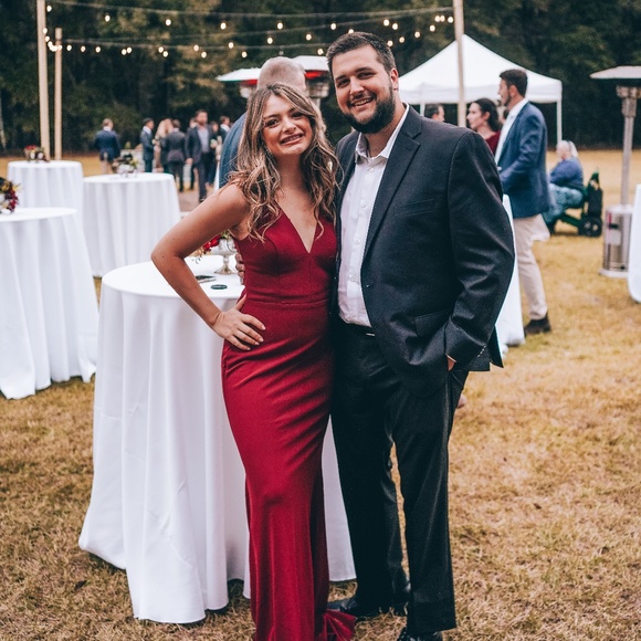 BHLDN Jones V-Neck Crepe Dress - Maroon - Picture 2 of 5